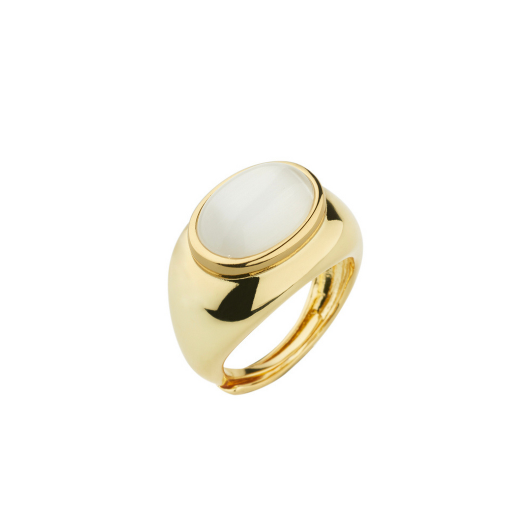 Anello Sovrani finitura Oro con Pietra Grigia