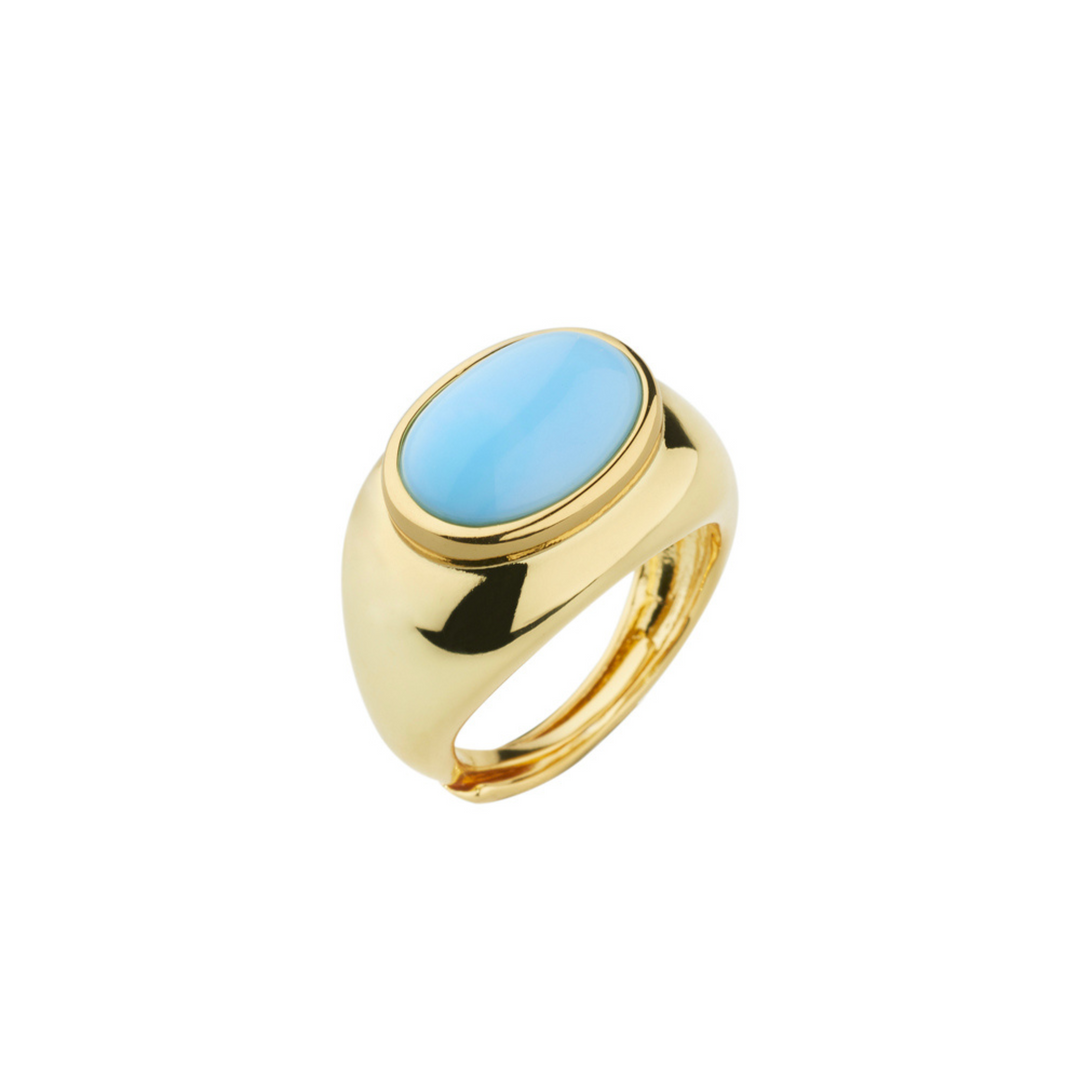 Anello Sovrani finitura Oro con Pietra Turchese