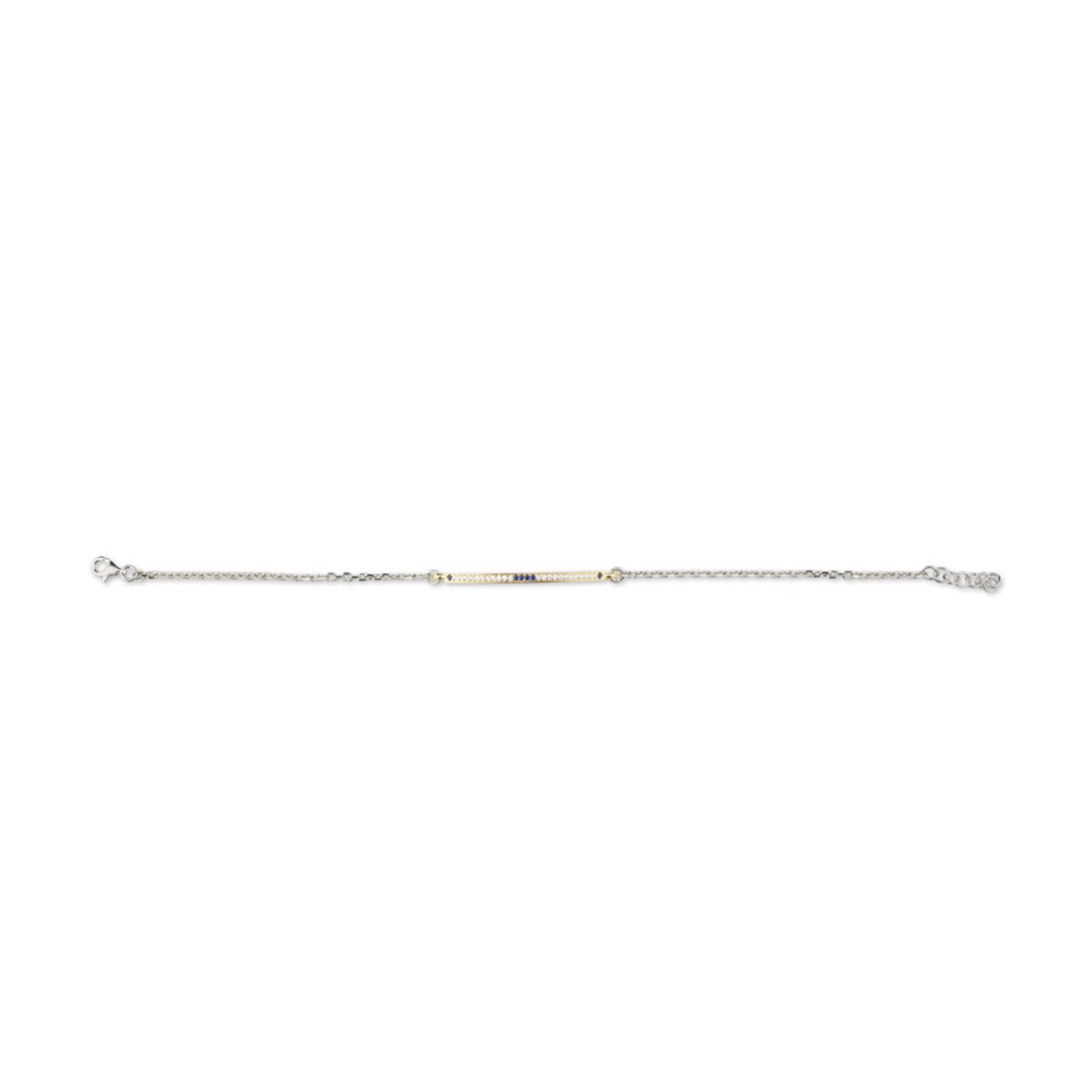 Bracciale con Zirconi Bianchi e Zaffiri Sovrani