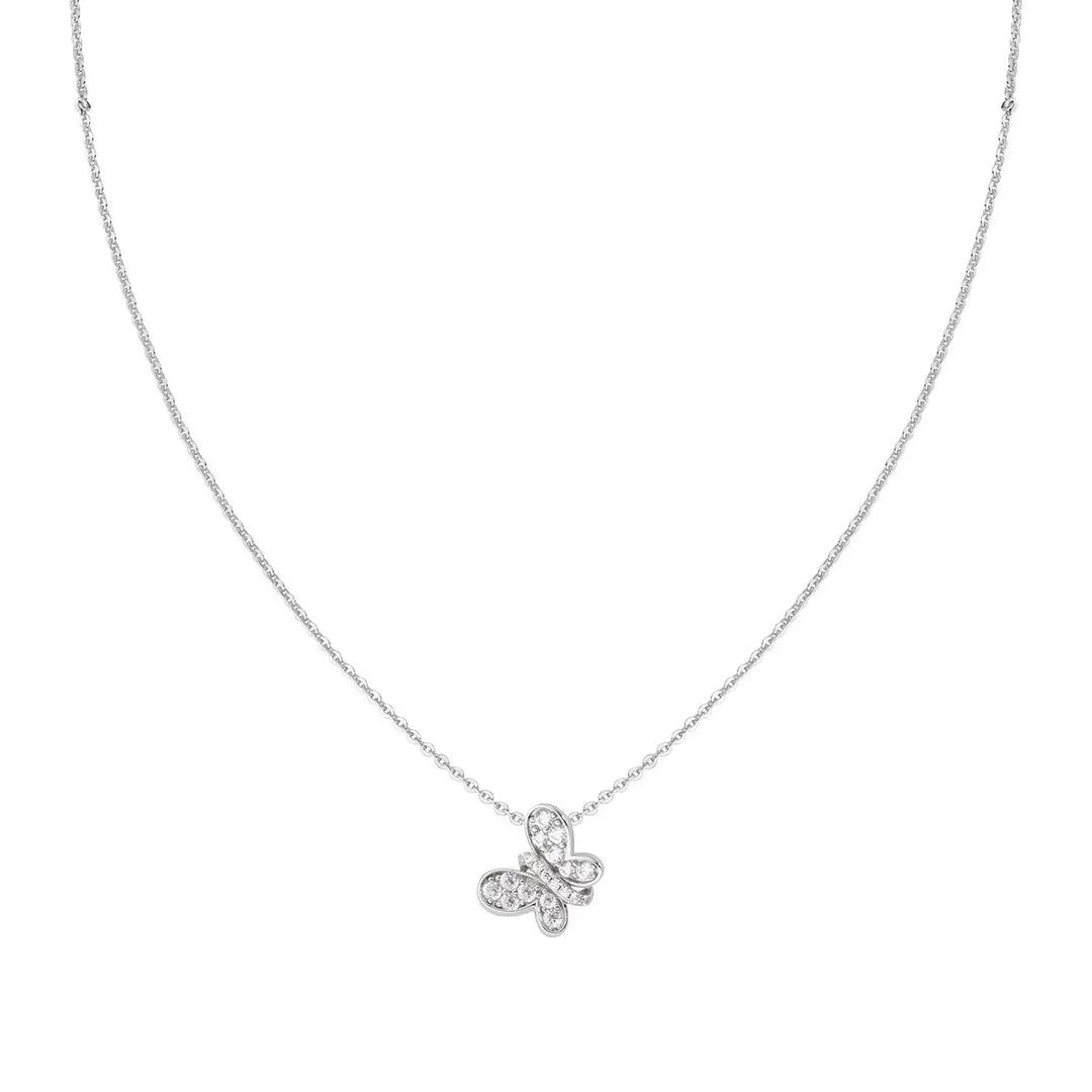 Collana Rodio Farfalla Zirconi Bianchi