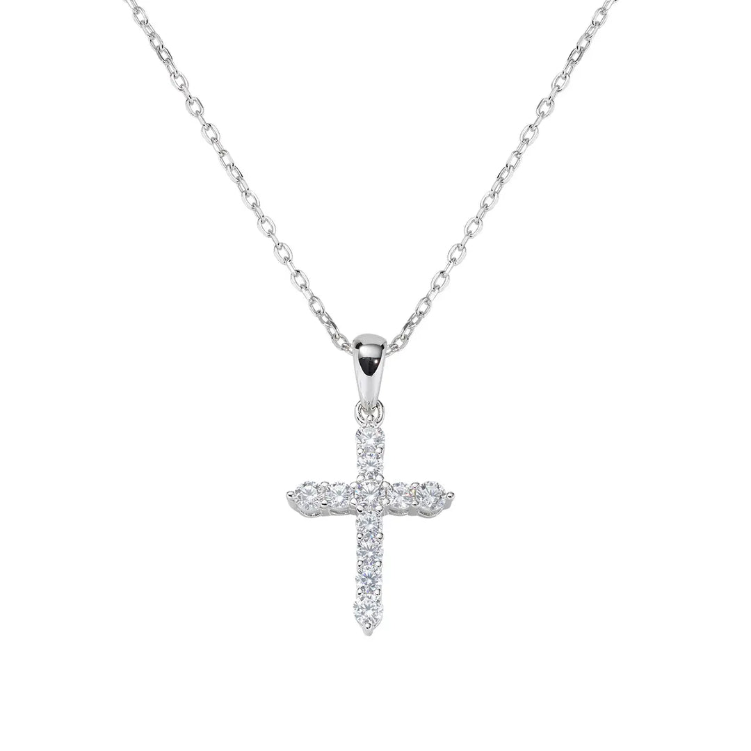 Collana Croce con Zirconi Bianchi