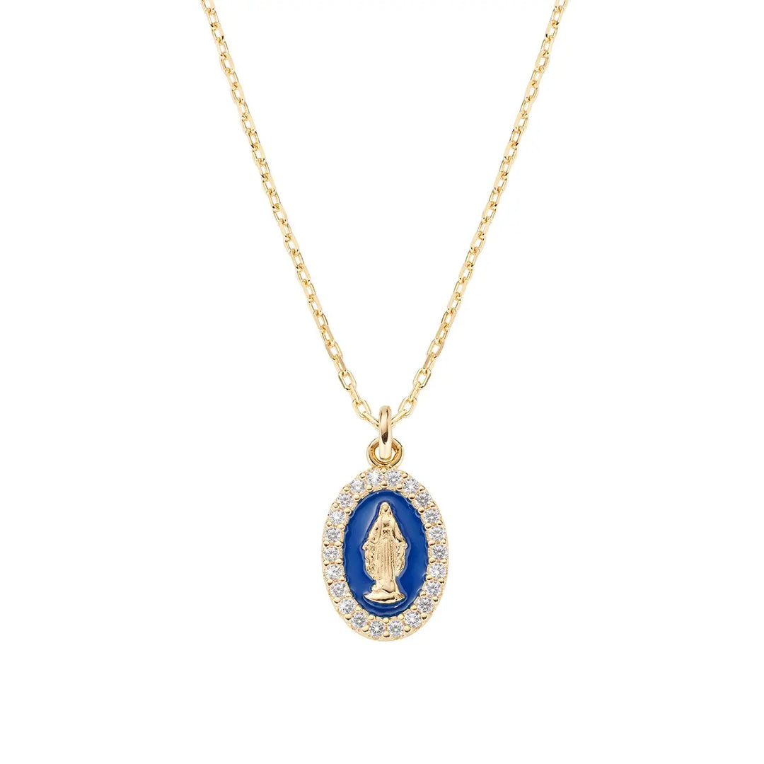 Collana mini Medaglia Miracolosa smaltata
