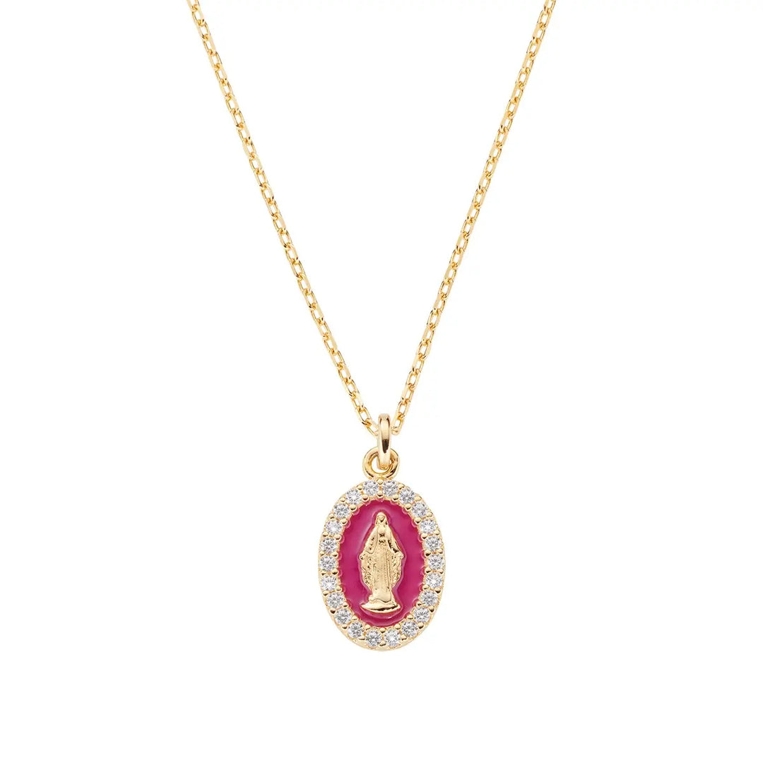 Collana mini Medaglia Miracolosa smaltata