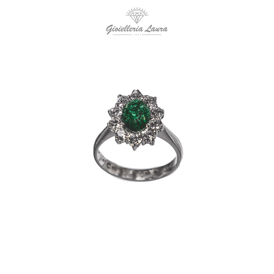 Anello con Smeraldo e Diamanti Crivelli