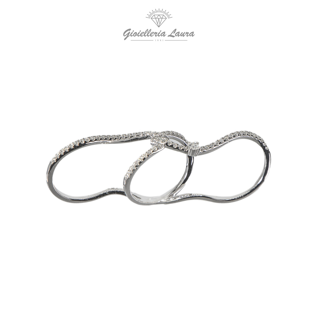 Anello Tre Dita con Diamanti Crivelli