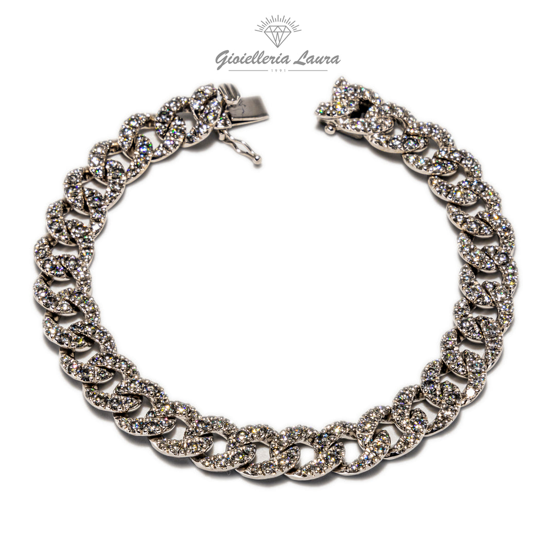 Bracciale maglia Grumette con Diamanti Crivelli
