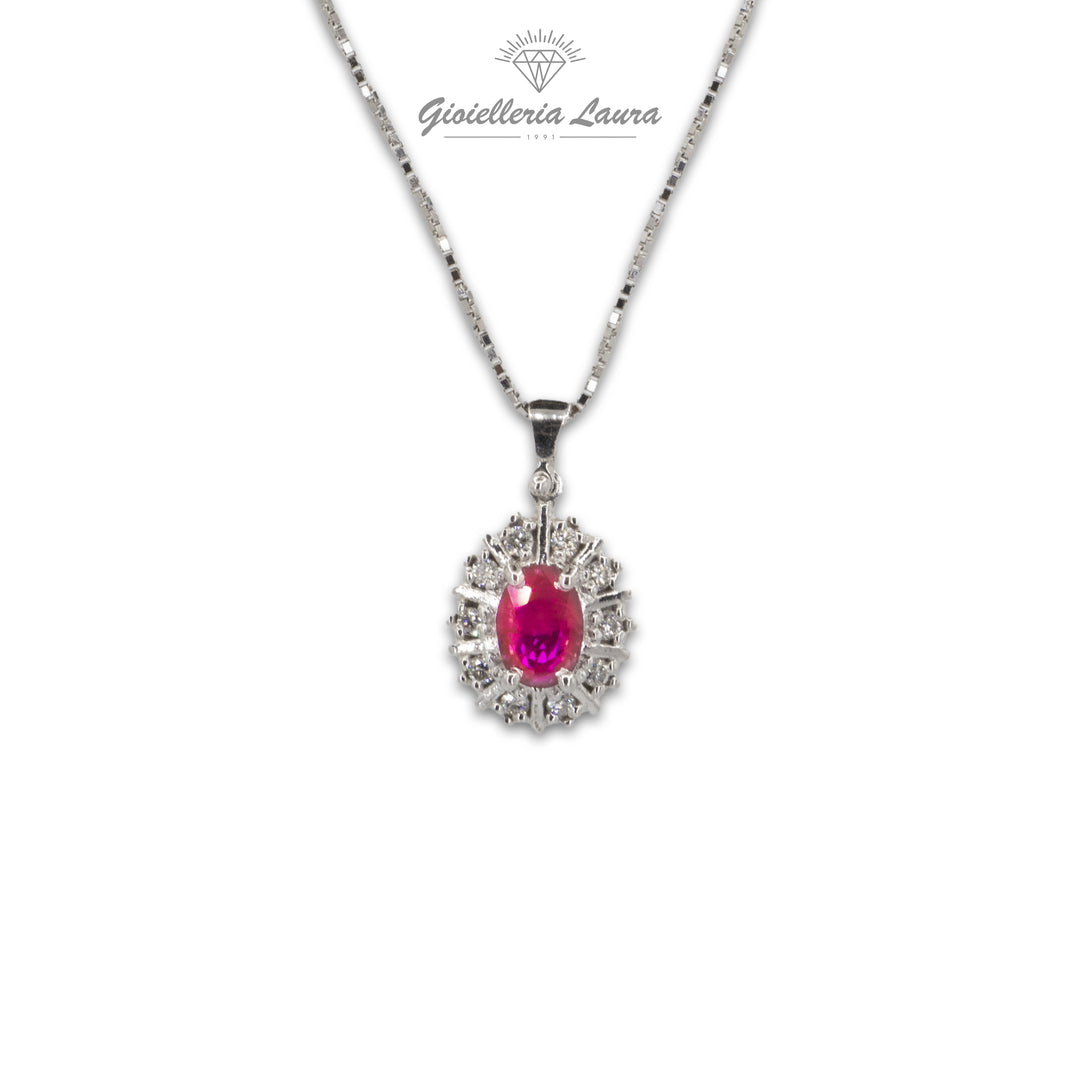 Collana con Rubino e Diamanti Cierre Gioielli