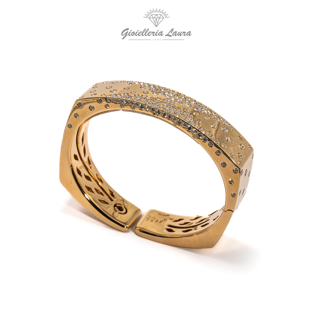 Bracciale rigido in Oro Rosa e Diamanti Crivelli