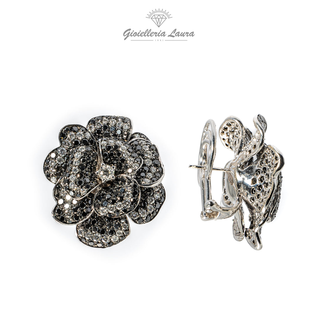 Orecchini Fiore con Diamanti Crivelli