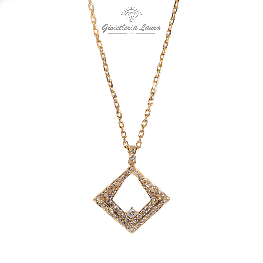 Collana Oro Rosa e Diamanti Crivelli