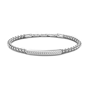 Bracciale Morbido Con Sfere In Argento e Targa Con Pietre Zancan
