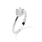 Anello Solitario con Zircone 6 mm