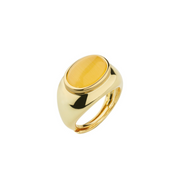 Anello Sovrani finitura Oro con Pietra Gialla