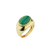 Anello Sovrani finitura oro con Pietra Verde