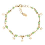 Bracciale Charm Elegance Dorata con Cristalli Verde Chiaro