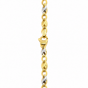 Collana Bicolore con Lavorazione Satinata in Oro 18 kt
