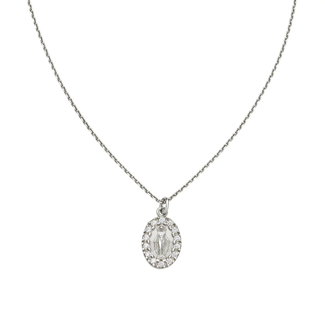 Collana Mini Madonna Miracolosa con Zirconi