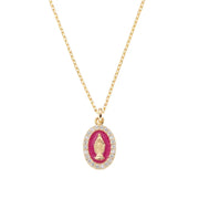 Collana mini Medaglia Miracolosa smaltata