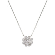 Collana Quadrifoglio in Argento con Zirconi