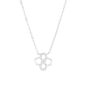 Collana Quadrifoglio d'Infiniti con Zirconi Bianchi