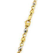Collana Bicolore con Lavorazione Satinata in Oro 18 kt