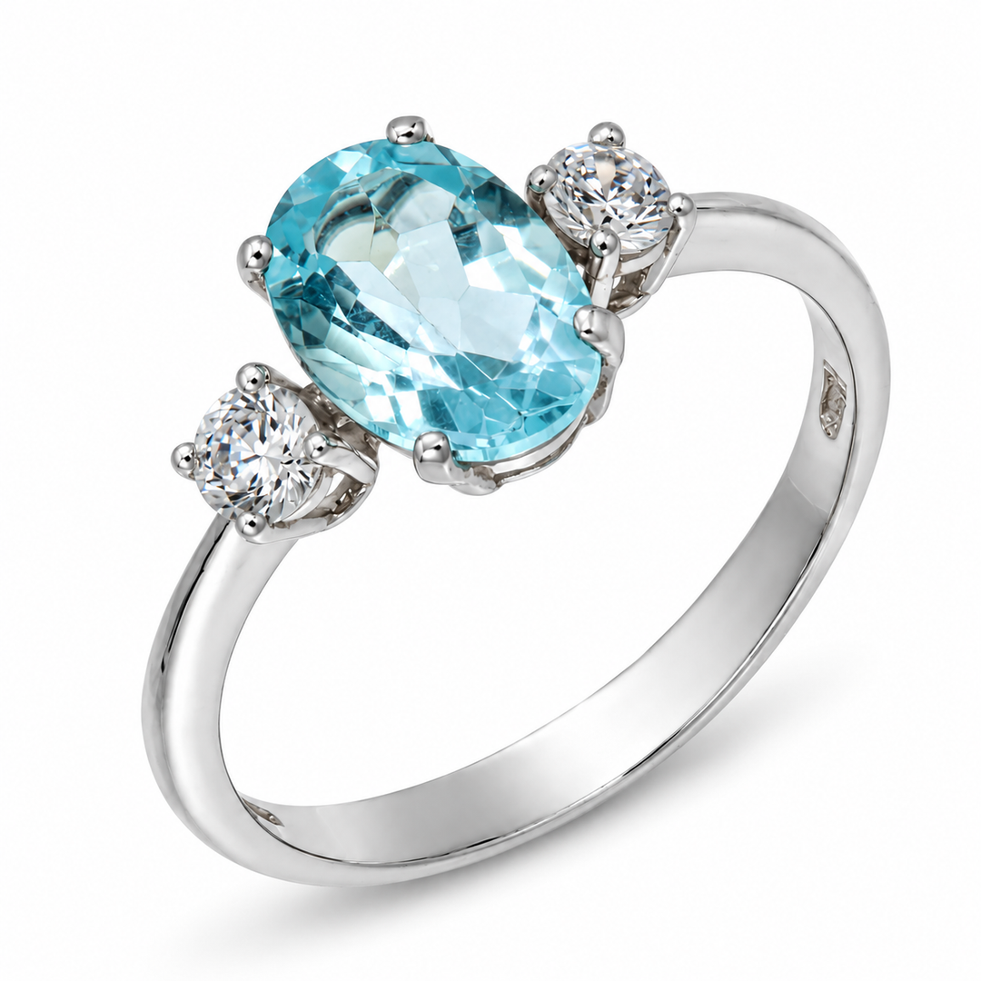 Anello In Oro Bianco e Zirconi