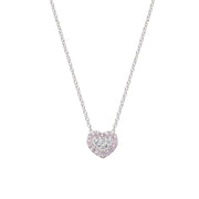 Collana Cuore Zirconi Bianchi e Rosa