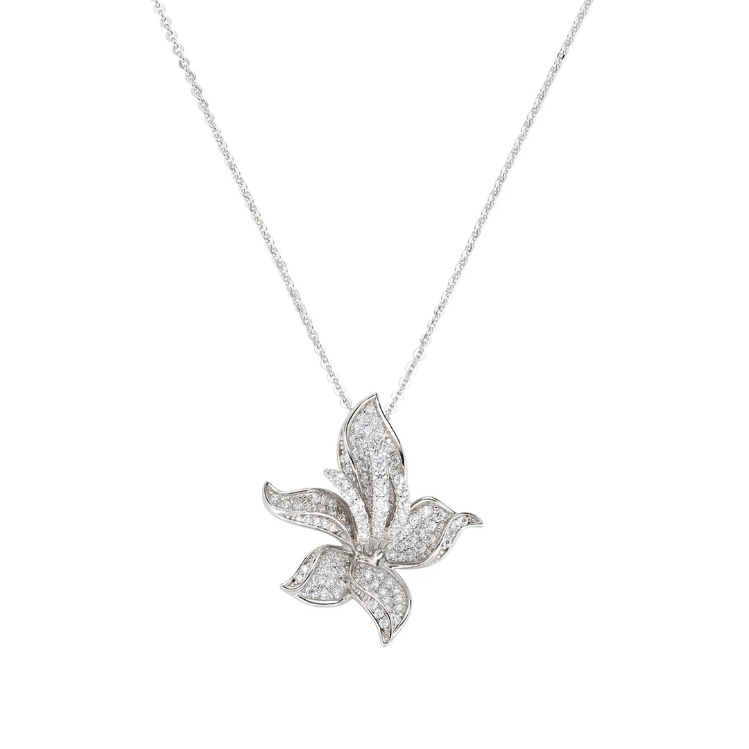 Collana Orchidea Zirconi Biachi
