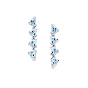 Orecchini Quadricuore Magnetico Acquamarina