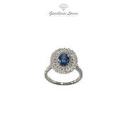 Anello con Zaffiro e Diamanti Crivelli