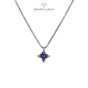 Collana Punto Luce con Zaffiro e Diamanti Cierre Gioielli