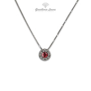 Collana Punto Luce con Rubino e Diamanti Cierre Gioielli