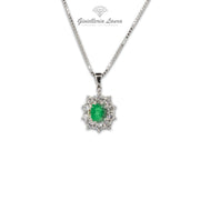 Collana con Smeraldo e Diamanti Cierre Gioielli