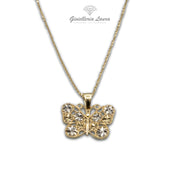 Collana con Ciondolo Farfalla in Oro 18 kt