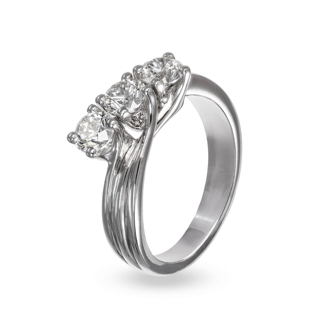 Anello Trilogy in Oro Bianco Crivelli