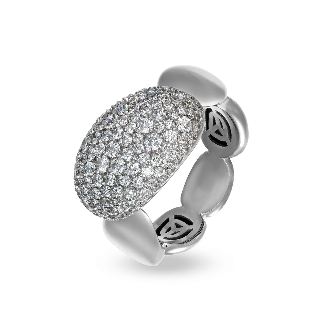 Anello in Oro Bianco con Diamanti Crivelli