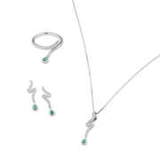 Set Collana Anello e Orecchini Sovrani Verde
