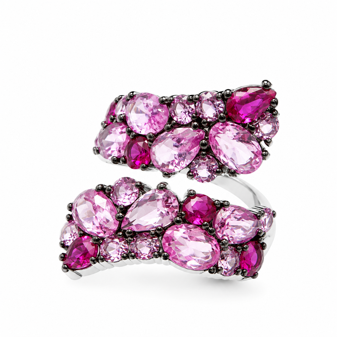Anello a Foglia Sovrani Sfumato Rosa