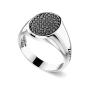 Anello chevalier Zancan in Argento con Pietre Nere