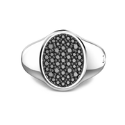 Anello chevalier Zancan in Argento con Pietre Nere