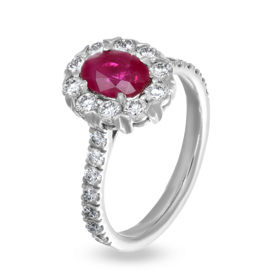 Anello con Diamanti e Rubino Crivelli