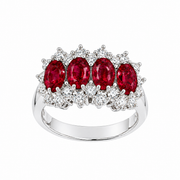 Anello con Diamanti e Rubini Crivelli