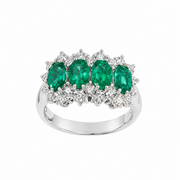 Anello con Smeraldi e Diamanti Crivelli
