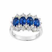Anello con Zaffiri Blu e Diamanti Crivelli