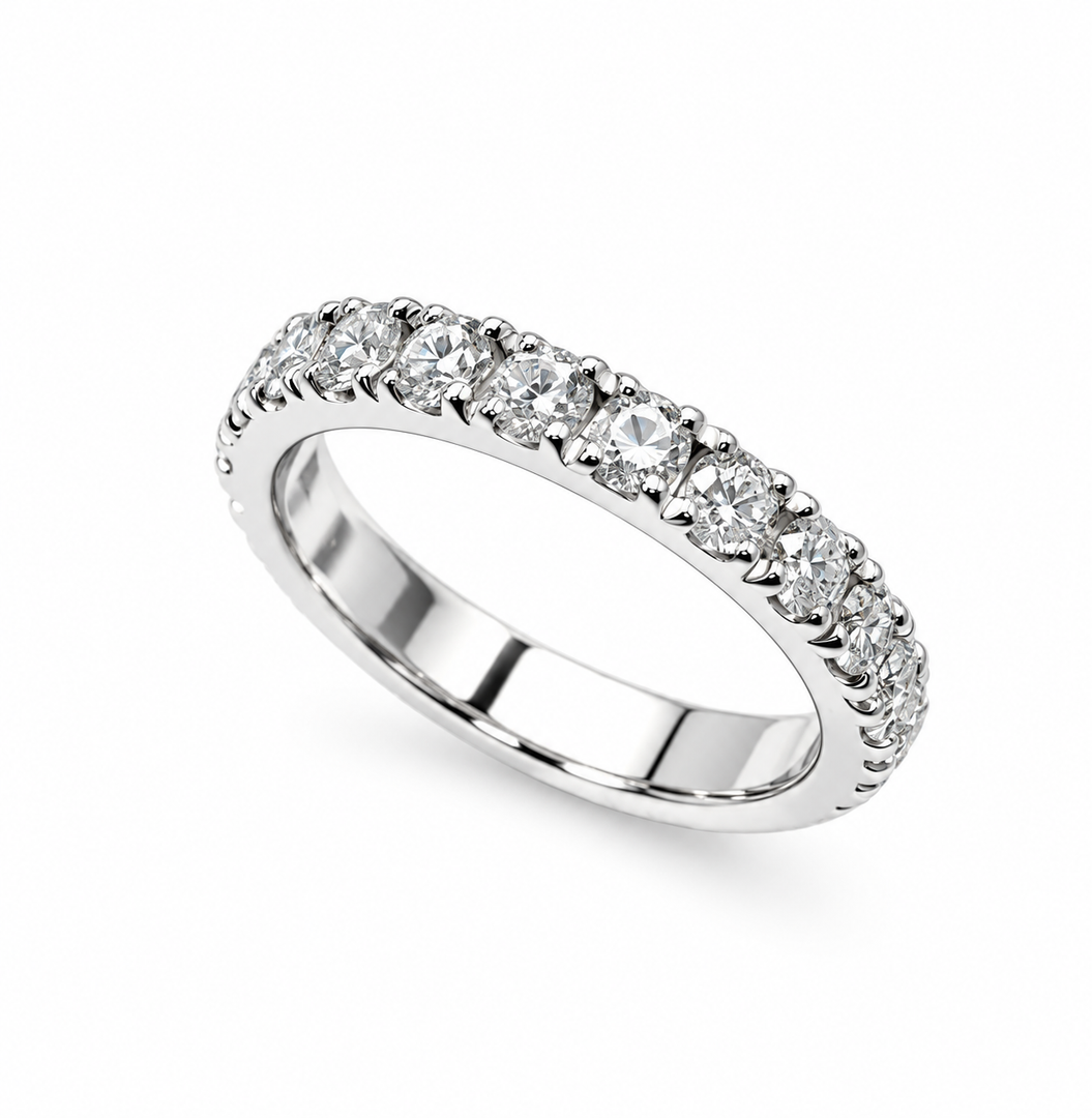 Anello Eternity in Oro Bianco Crivelli