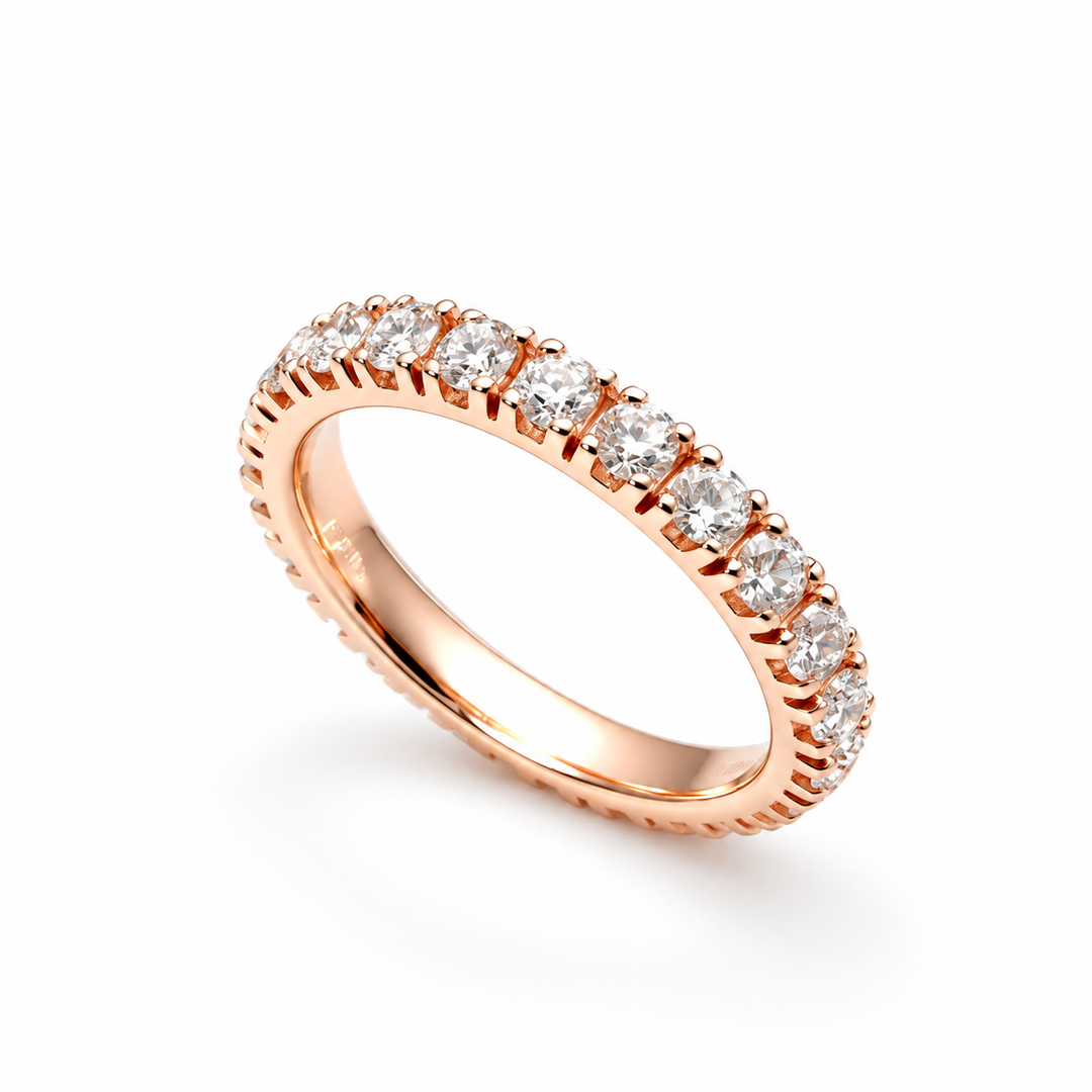 Anello Eternity con Diamanti in Oro Rosa 18kt Crivelli