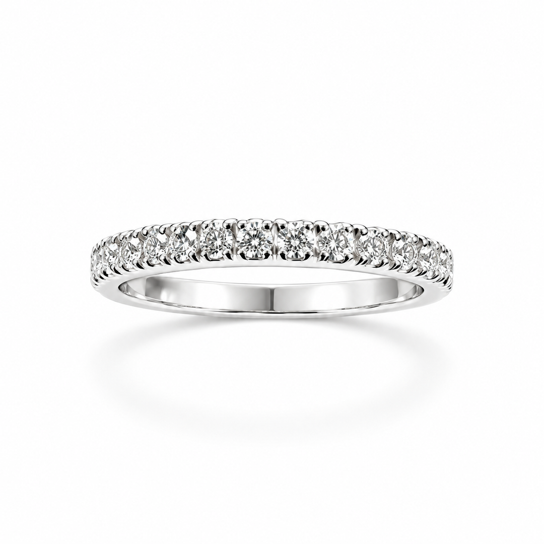 Anello Eternity in Oro Bianco e Diamanti Crivelli