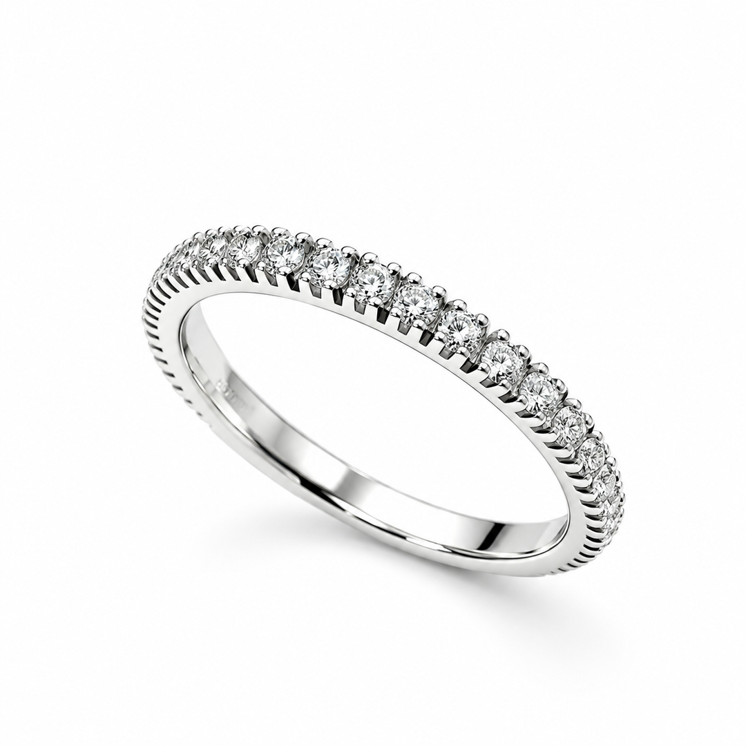 Anello Eternity con Diamanti e Oro Bianco 18kt Crivelli