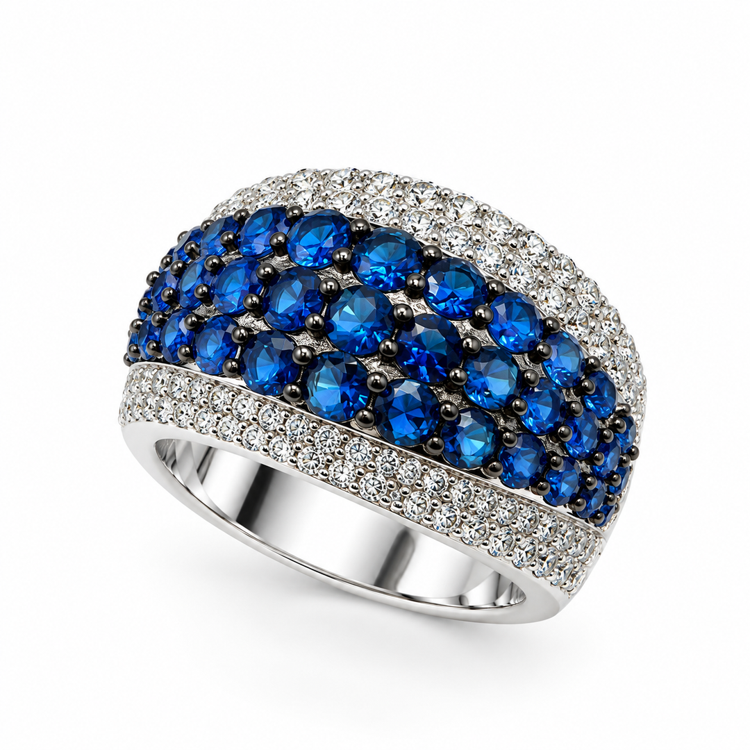 Anello a Fascia Blu Sovrani
