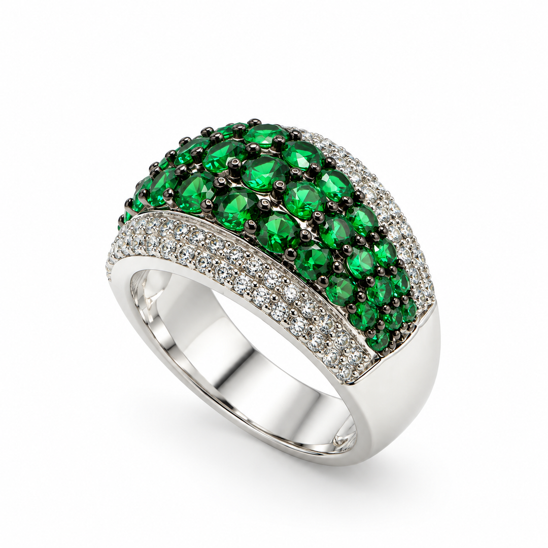 Anello Fascia Verde Sovrani